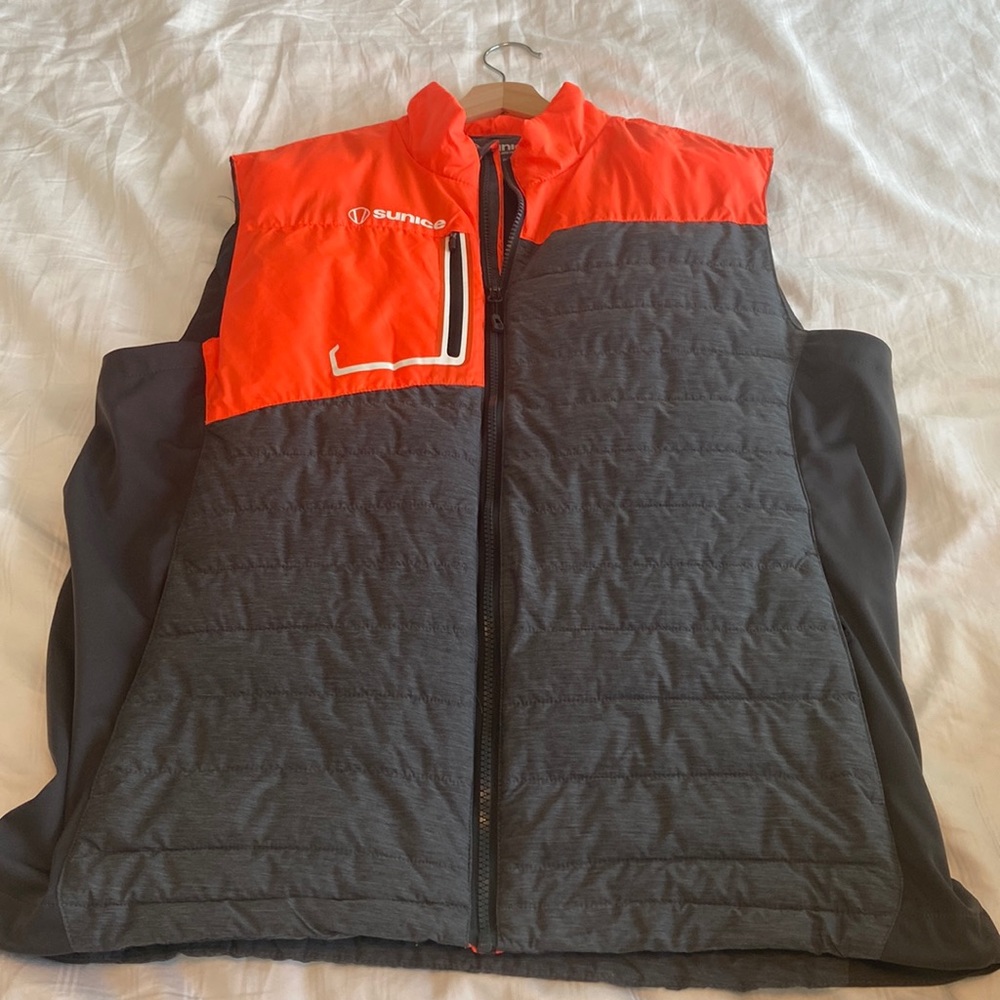 Sunice Winter vest. Orange/Grey. Size Large.